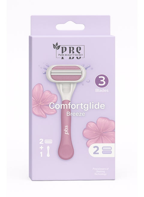 PBS Comfortglide Breeze – 3 Blade Razor (2 + 1 Pack)