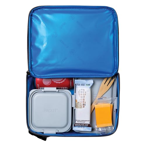 PackIt Freezable Classic Lunch Box, City Charcoal, Built with EcoFreeze® Technology, Collapsible, Reusable, Zip Closure With Front Pocket and Buckle Handle, For Work Lunch - Image 5