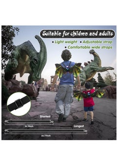 Excefore Electric Dragon Wings Costume For Boys, Green Moving Dargon Wings Halloween Cosplay Dinosaur Costume Light Up Fairy Wings With Lights Music, LED Wings Electric Mechanical Evil Wings For Kids Dress Up  - Image 5