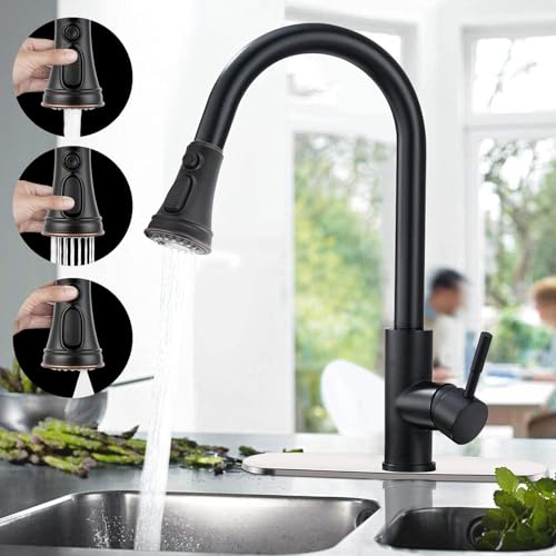 iFealClear Universal Pull Down Kitchen Faucet Spray Head 3 Function Kitchen Sink Sprayer Replacement Nozzle Compatible with Moen Delta Kohler American Standard 15 Adapters Oil Rubbed Bronze - Image 3