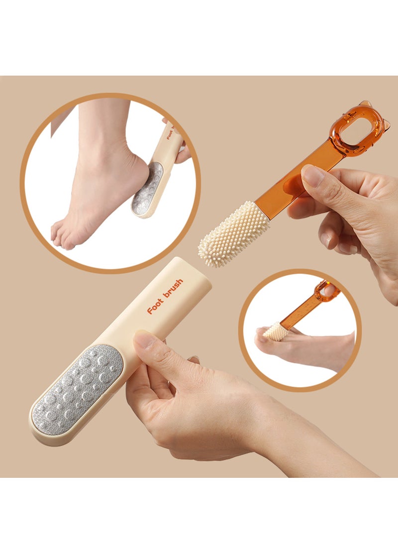 فرشاة تنظيف القدم متعددة الوظائف ، لوح غسيل القدم ، إزالة الجلد الميت فرشاة القدم البرتقالية - Image 1