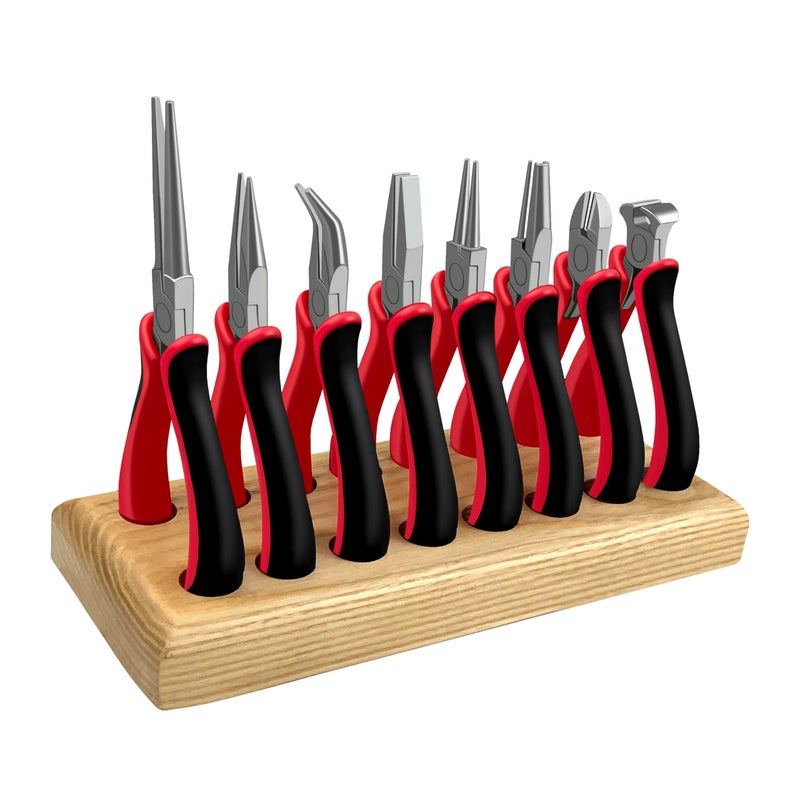 ct C&T 8-piece Jewellery Pliers, Jewellery Tools, Jewellery Pliers Set with Wood Pallet, suitable for wire wrapping, beading, jewellery making and DIY crafts - Image 1