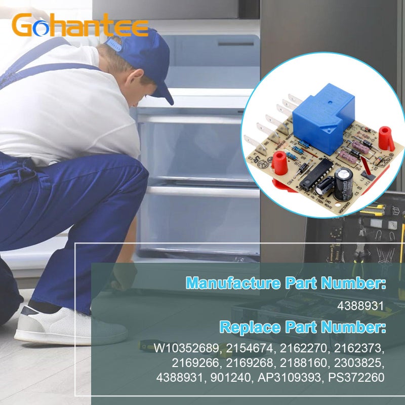 gohantee لوحة التحكم الرئيسية للثلاجة W10352689 لوحة التحكم في إزالة الصقيع البديلة تحل محل #4388931 بديل لويرلبول، كينمور، ميتاج، كيتشينيد - Image 2