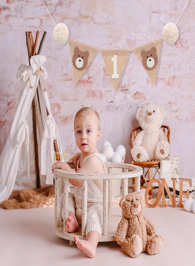 HIKLO Felt Bear 1st Birthday High Chair Banner - Boho Bear Theme First Birthday Banner, Woodland One Highchair Banners, Beary Party Decoration, Cake Smash Photo Props for Boy/Girl - Image 3