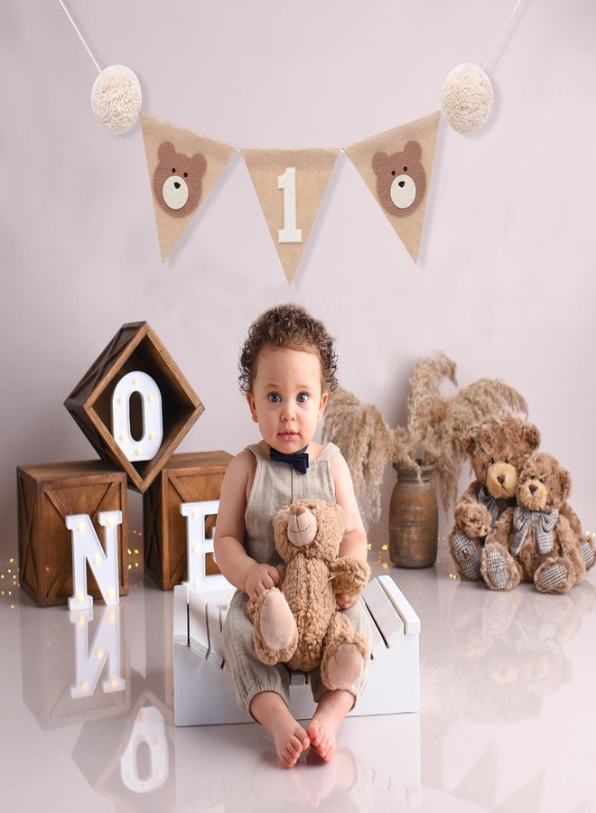 HIKLO Felt Bear 1st Birthday High Chair Banner - Boho Bear Theme First Birthday Banner, Woodland One Highchair Banners, Beary Party Decoration, Cake Smash Photo Props for Boy/Girl - Image 5