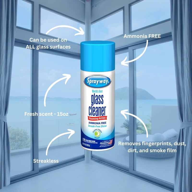 Sprayway Ammonia-Free Glass Cleaner, Foaming Action - Streakless Shine, 15 Ounce (Pack of 1) - Image 1