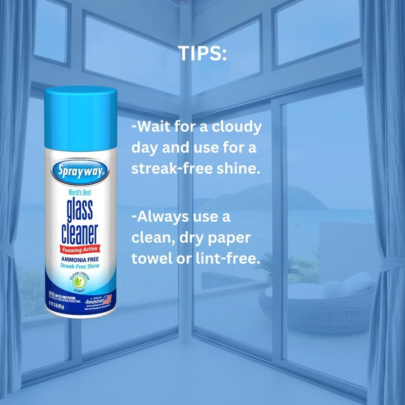 Sprayway Ammonia-Free Glass Cleaner, Foaming Action - Streakless Shine, 15 Ounce (Pack of 1) - Image 4