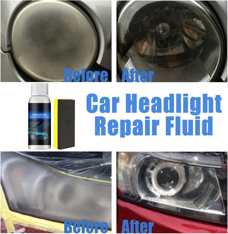 klarako Car Headlight Restoration Kit, Headlight Cleaner, Innovative Headlight Repair Polish, Instantly Remove Oxidation, Dirt & Haze (1Pcs,50ML) - Image 4