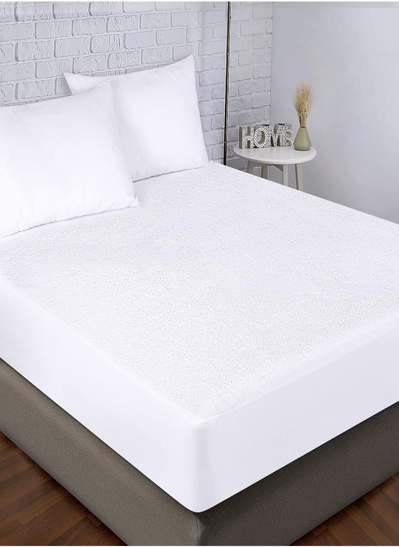 Restwell Premium Bedding 100% Waterproof Mattress Protector Restwell , King Size (180*200 cm) Viscose Made from Bamboo Mattress Cover, Breathable, Fitted Style, available in different sizes (White)  - Image 5