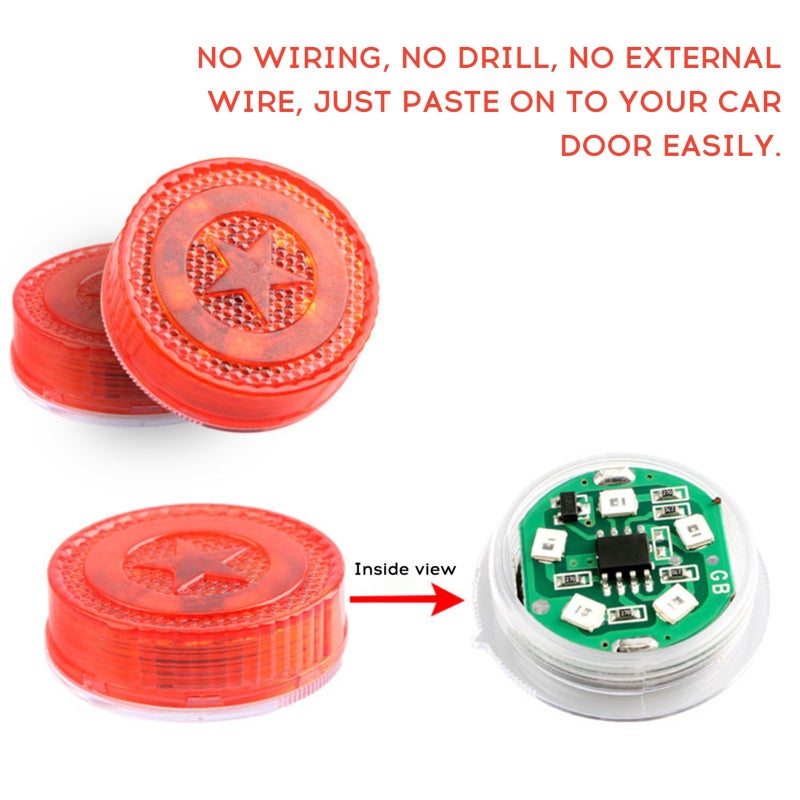 Car Door Light: Red, No Wiring, No Drill, Sensor Warning Light - Anti-Collision, Waterproof, Long Service Life, Flashing Rear Warning Light for Vehicle Safety in Dim Conditions - Image 4