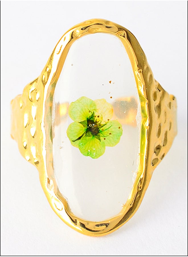 Akher el Ankoud - Adjustable oval ring with a rose design - Image 1
