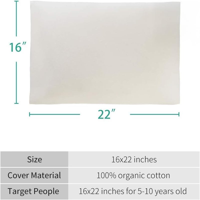 Lofe Organic Cotton Pillow Case - One Pack 16"x 22" Kids Pillow Cover - 300 TC Thread Count - Soft, Safe and Hypoallergenic - Off White - Image 3