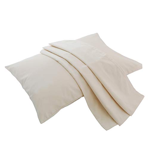 Lofe Organic Cotton Pillow Case - One Pack 16"x 22" Kids Pillow Cover - 300 TC Thread Count - Soft, Safe and Hypoallergenic - Off White - Image 1