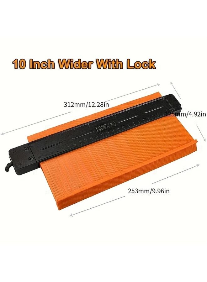 10Inch Adjustable Contour Gauge With Lock Precision Profile Tool For Woodworking Flooring - Image 1