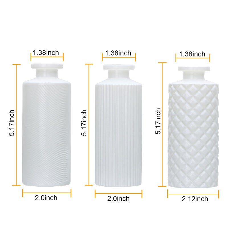 Brajttt Glass Bud Vase Set in Bulk  9pcs Mini Vintage Flower Vases for Wedding White Relief Vase for Centerpieces Home Table Flower Decor  Party Decorations - Image 2