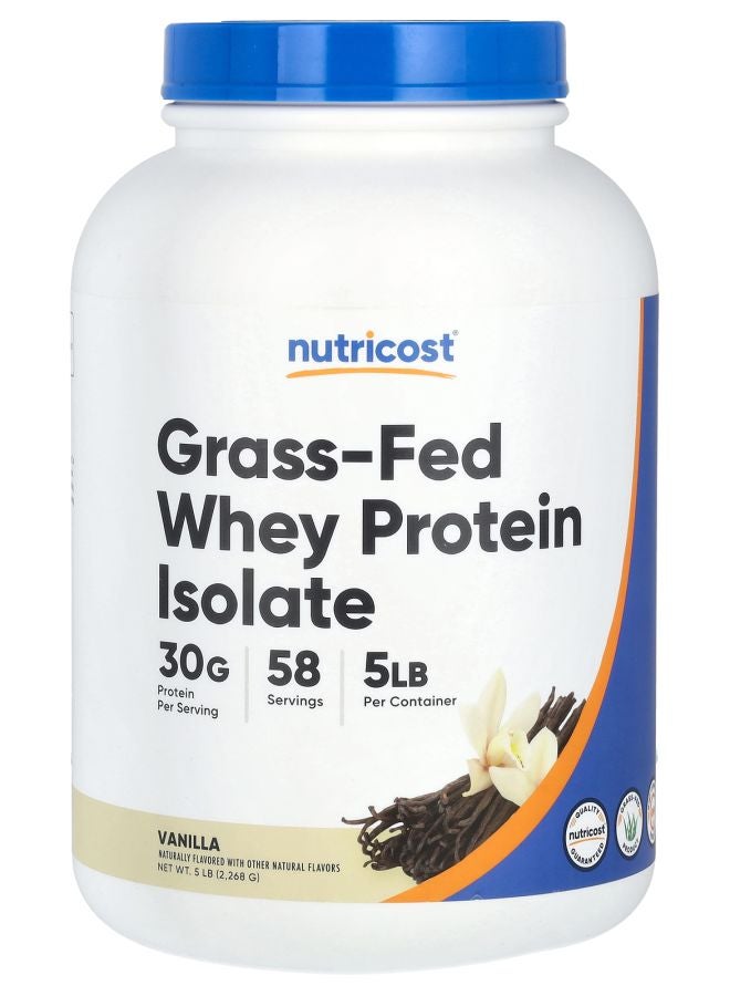 Nutricost GrassFed Whey Protein Isolate Vanilla 5 lb (2268 g)