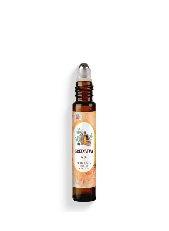 Greenatva Mia by Greenatva - Period Pain And Cramp Relief Roll On | Instant Menstrual Cramp Relief, Helps Sleep, Smells Amazing | 100% Essential Oils based | Clary Sage, Clove, Ginger | 10ml per bottle | Lasts More Than 10 Menstrual Cycles - Image 1