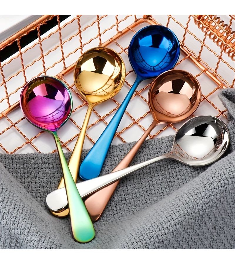 Blue Stainless Steel Coffee Spoon Set 16cm Multi Color Dishwasher Safe Gift - Image 4