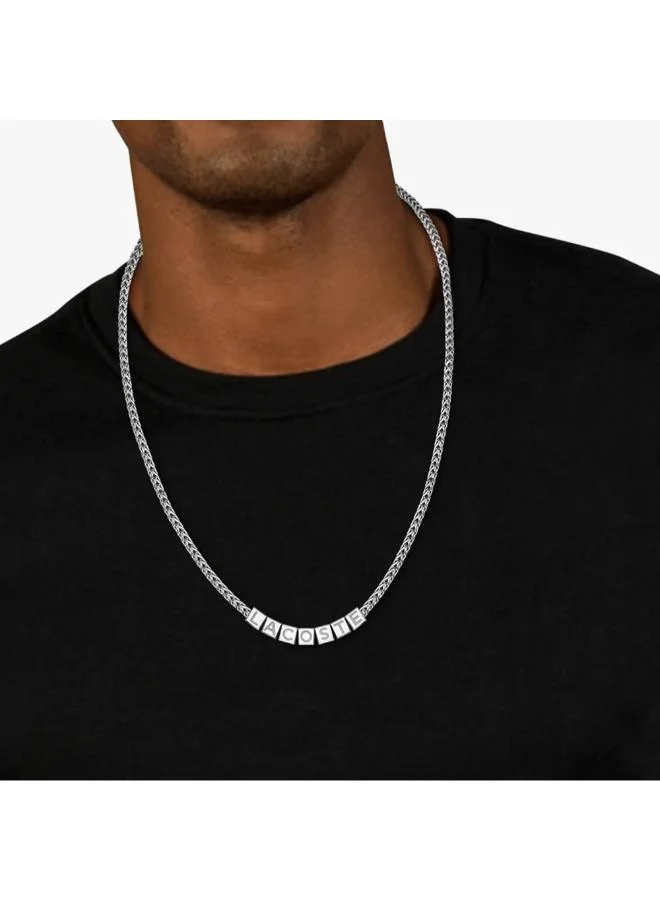 لاكوست قلادة سلسلة بحروف من الفولاذ المقاوم للصدأ