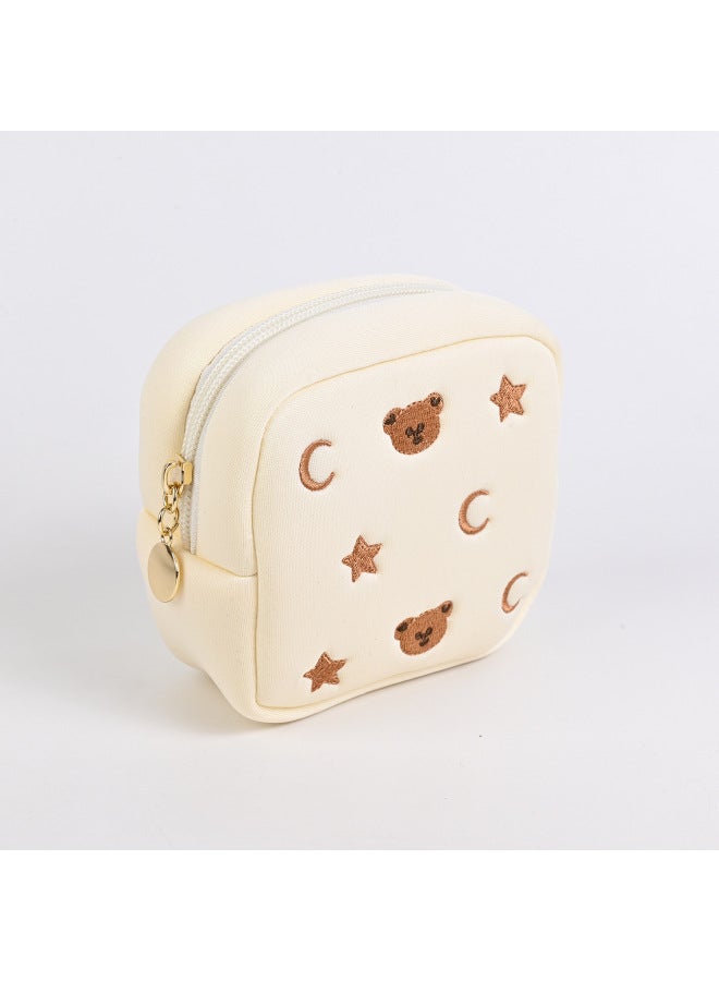 Jewelry Clutch Multi-functional Portable Cosmetic Bag Bear Coin Purse Sanitary Napkin Storage Bag-Color:001  - Image 1