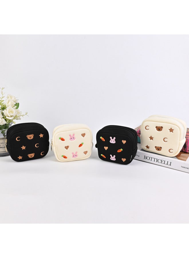 Jewelry Clutch Multi-functional Portable Cosmetic Bag Bear Coin Purse Sanitary Napkin Storage Bag-Color:001  - Image 3