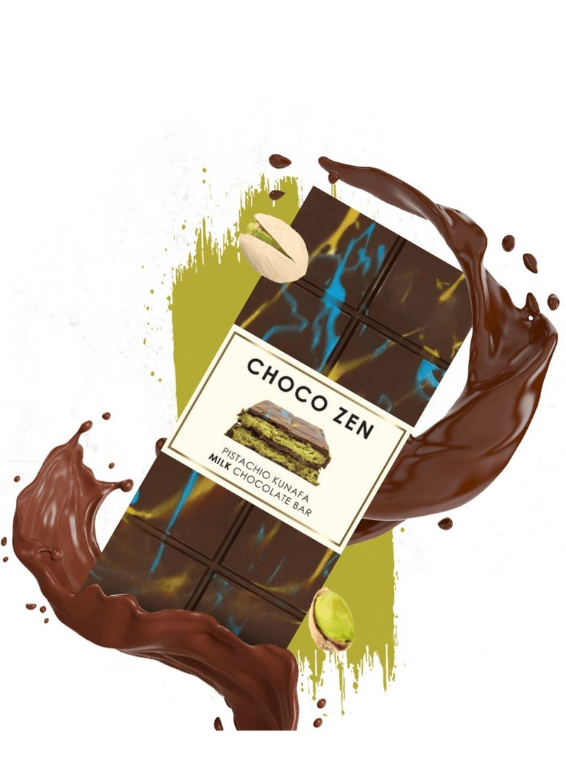 Choco Zen Premium Pistachio Kunafa Milk Chocolate Bar 190g - Image 4