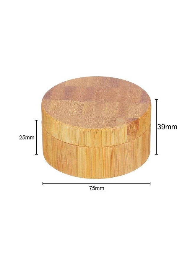 SYBL علبة بودرة سائبة فارغة سعة 30 مل و1 أونصة، علبة بودرة من الخيزران، علبة بودرة سائبة لمستحضرات التجميل، علبة حاملة لمستحضرات السفر مع أغطية منخل ومنفاخ بودرة - Image 4