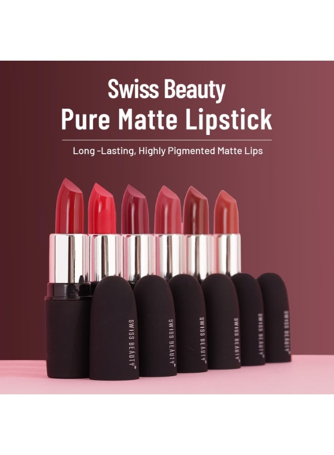 Swiss Beauty Pure Matte Creamy Lipstick | Non-drying, Highly pigmented Lipstick | Shade- Coffee, 3.8gm| - Image 2
