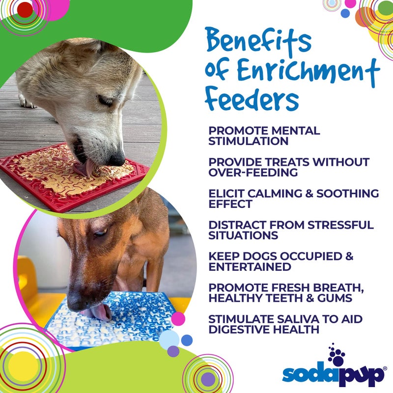 SodaPup Red Bones & Blue Jigsaw eMat Bundle â€“ Durable Lick Mat Feeder Made in USA from Non-Toxic, Pet-Safe, Food Safe Rubber for Avoiding Overfeeding, Digestive Health, Calming, & More - Image 4