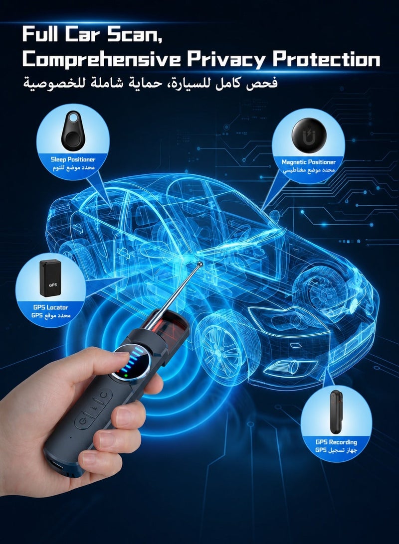Aiorddl F16 Portable Hidden Camera Detector, Spy Camera Finder for Hotel, Travel & Office Privacy Checks, Compact Anti-Spy Detection Device - Image 4