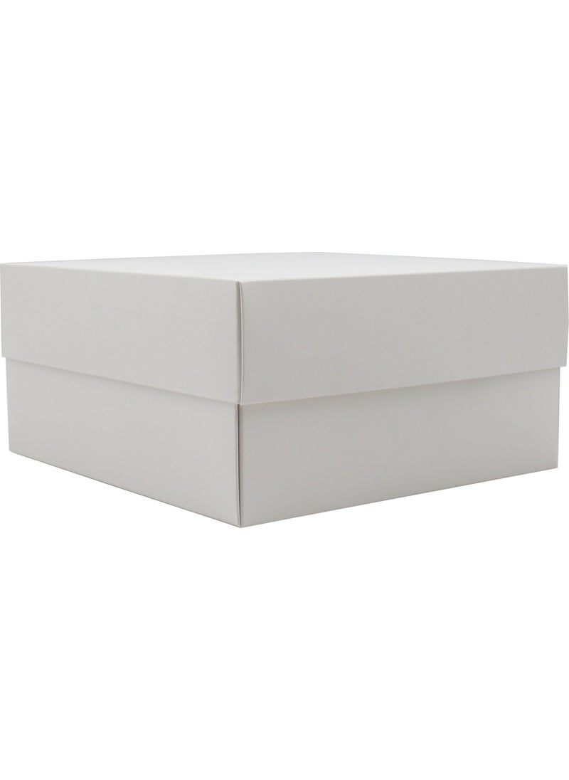 Repro Design - 20 × 20 سم صندوق هدايا فارغ من ورق كرافت الأبيض 1 قطعة - Image 1