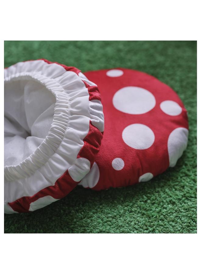 Zaboon Stool cover, toadstool shaped/red white - Image 4