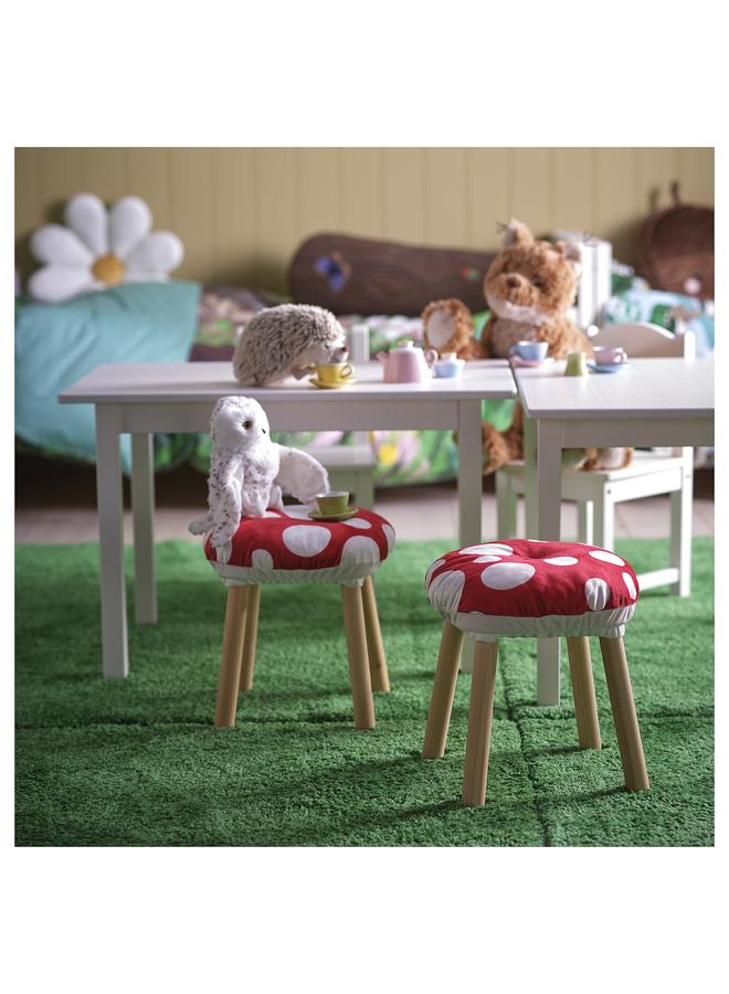 Zaboon Stool cover, toadstool shaped/red white - Image 3