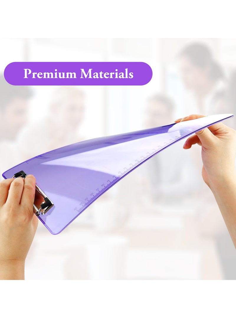 سيوسي مجموعة حافظات بلاستيكية مكونة من 6 قطع، مقاس A4، 9 × 12.5 بوصة، ألوان متنوعة، مجلد ملفات أكريليك شفاف مع مشبك قابل للتعليق ومسطرة جانبية، متين ولطيف، مثالي للوازم المكتبية - Image 3