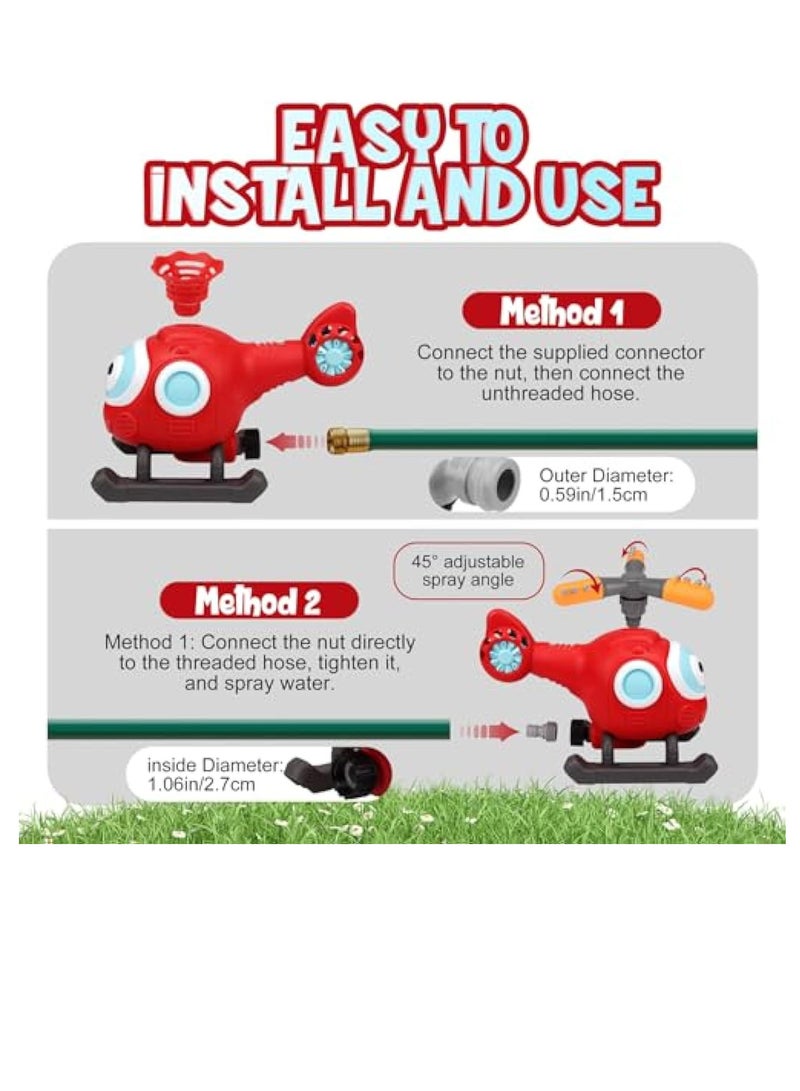 YelaJoy Water Sprinkler for Kids, 2 in 1 Outdoor Water Toys, Summer Toys Spray Sprinklers Baseball Set, Backyard Spinning Airplane Sprinkler Toy Tee Ball Game for Kids - Image 4