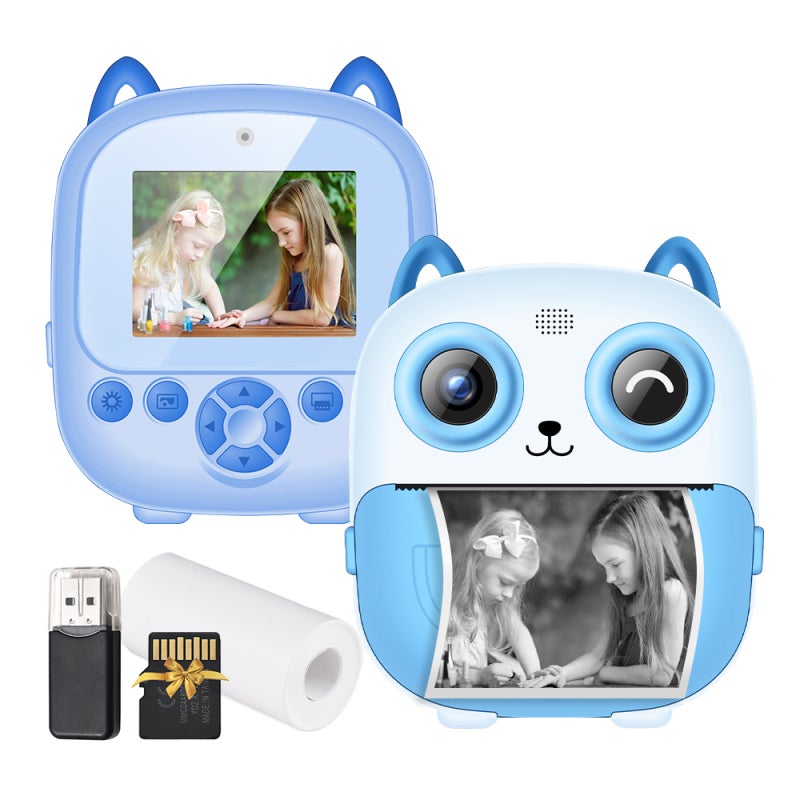 Kids Instant Print Camera: Blue 2.4-Inch IPS Screen 1300mAh Battery - 1080P HD Video Recording Digital Camera for Kids Outdoor Play And Home Creativity - Image 1