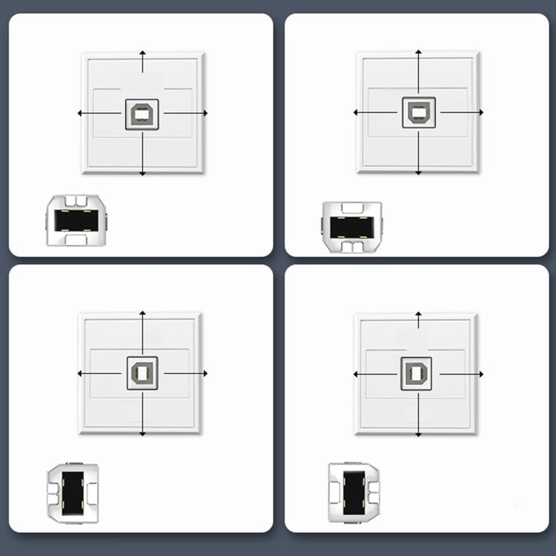 USB 2.0 Printer Cable TypeA Male to TypeB Scanner Cord High Speed 480Mbps 90Degree Elbow for Offices and Home Use - Image 5