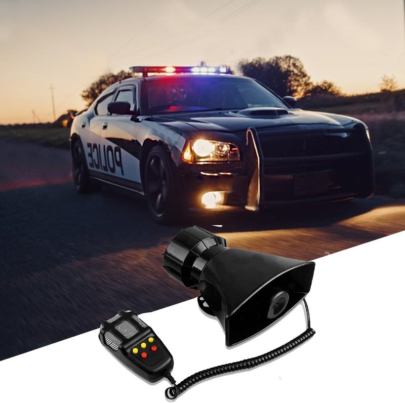 ZONETECH Zone Tech 5 Tone Sound Car Siren Vehicle Horn with Mic PA Speaker System Emergency Sound Amplifier -Electric Ambulance/Horn-Hoote/Siren/Traffic Sound with PA Microphone System - Image 4