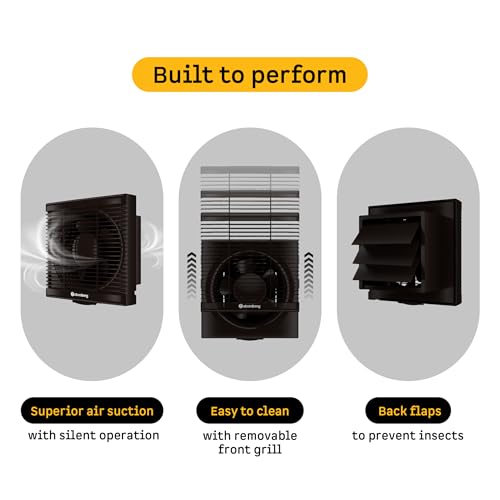 atomberg Efficio Exhaust Fan 200mm (8 Inches) | BLDC Motor | 20W| Low Noise | 1600 RPM| Ideal for Bathroom, Kitchen | Easy to Clean | Installation-Square Cut (245mm) | 2 Years Warranty | Brown - Image 2