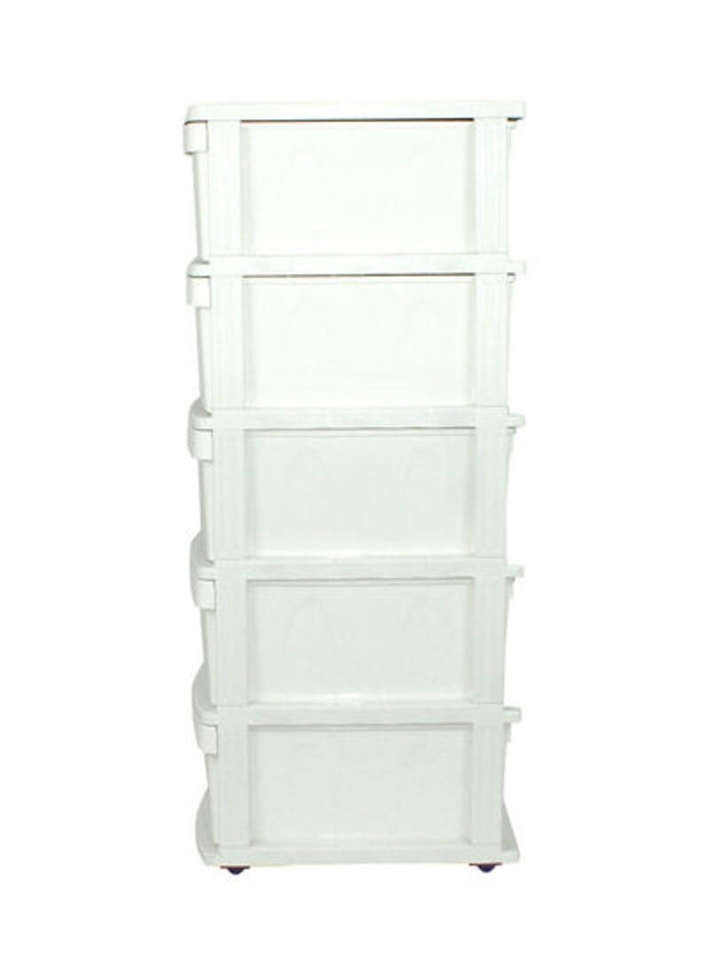 Faller 5-Layer Storage Drawer Cabinet White  - Image 4