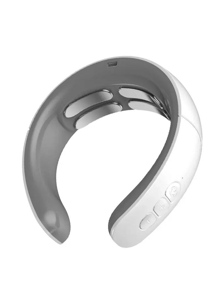 HuHa Electric Neck and Shoulder Pulse Massager Kneading 4 Heads TENS+ EMS Dual Pulse Cervical Vertebra Relax Pain Relief Massage