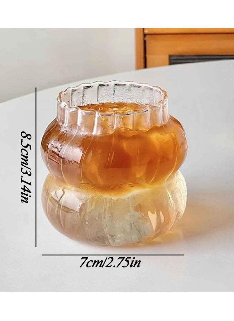 Spaceshoop - Large Glass Cup Household High Temperature Resistant Water Cup Hot Ice Juice Drink Cup Coffee Cup Breakfast Cup Drink Cup 350 ml - Image 1