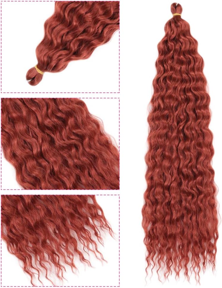 DSOAR 22 Inch 3 Packs Deep Twist Crochet Hair Ocean Wave Curly Bohemian Crochet Braids Deep Wave Hair Bundles Synthetic Hair Extensions for Women Girls - Image 2