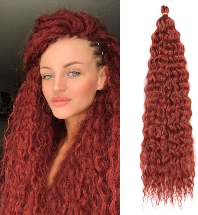 DSOAR 22 Inch 3 Packs Deep Twist Crochet Hair Ocean Wave Curly Bohemian Crochet Braids Deep Wave Hair Bundles Synthetic Hair Extensions for Women Girls - Image 1