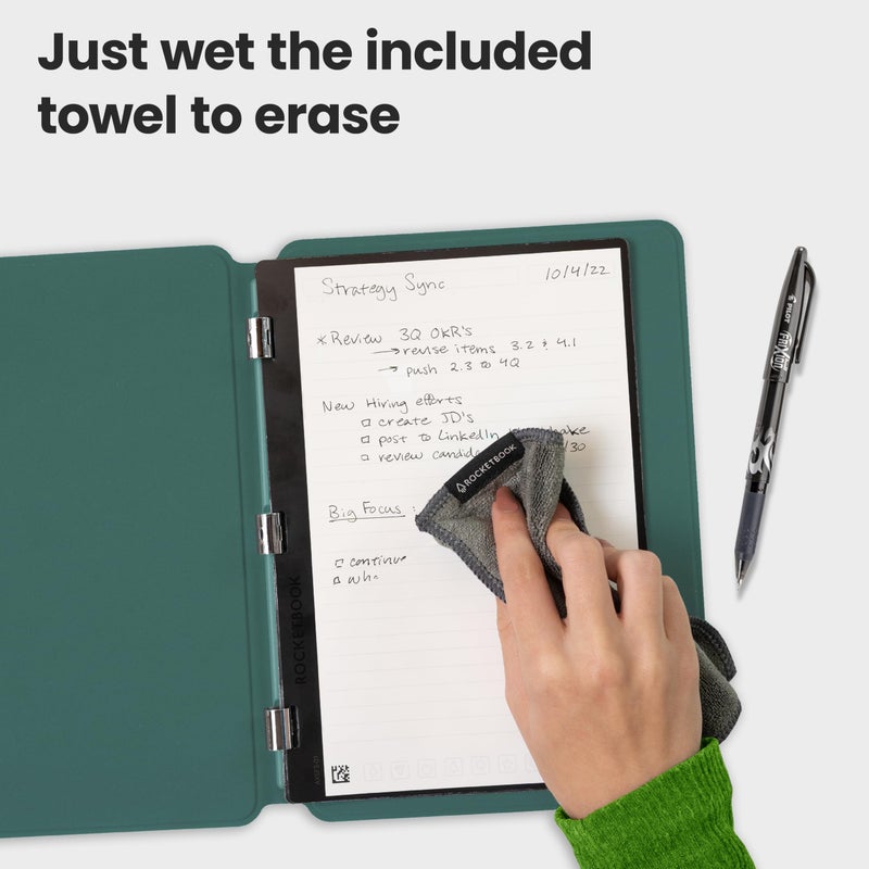 Rocketbook Pro 2.0 Reusable Professional Smart Notebook, Letter Size 8.5x11, Green - Lined & Dot Grid Pages, App-Connected, Erasable, Premium Cover, Ideal for Work Notes and Business Meetings - Image 3