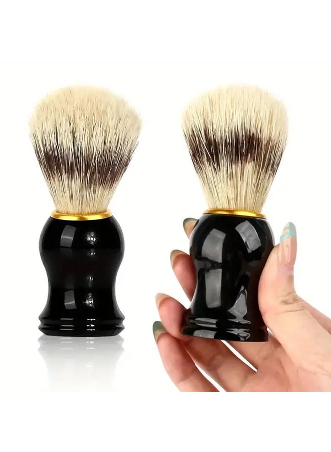 1 Pack 6 Pcs Silverytib Badger Hair Shaving Brush Set Unscented Nylon Bristle Beard And Mustache Brush For Facial Shaving Men Grooming Combo Gift Ergonomic Handle Durable Bristles Shaving Toolkit - Image 3