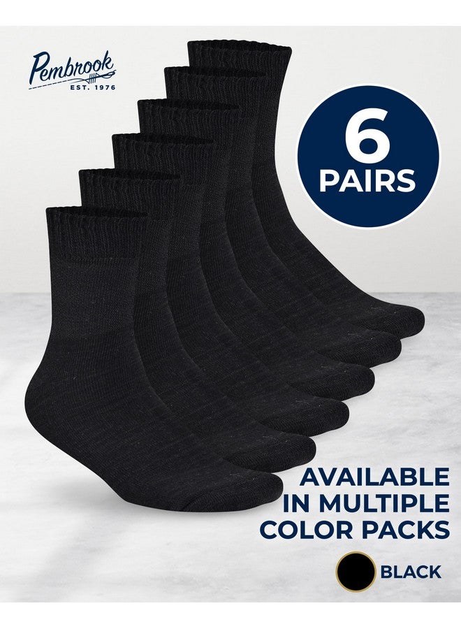Pembrook Pembrook Bamboo Viscose Diabetic Socks for Women & Men - 6 Pairs Ankle Socks for Swollen Feet | Neuropathy Socks | Ankle Neuropathy Socks for Men | Stretch Top Mens Diabetic Socks | Black - Image 5