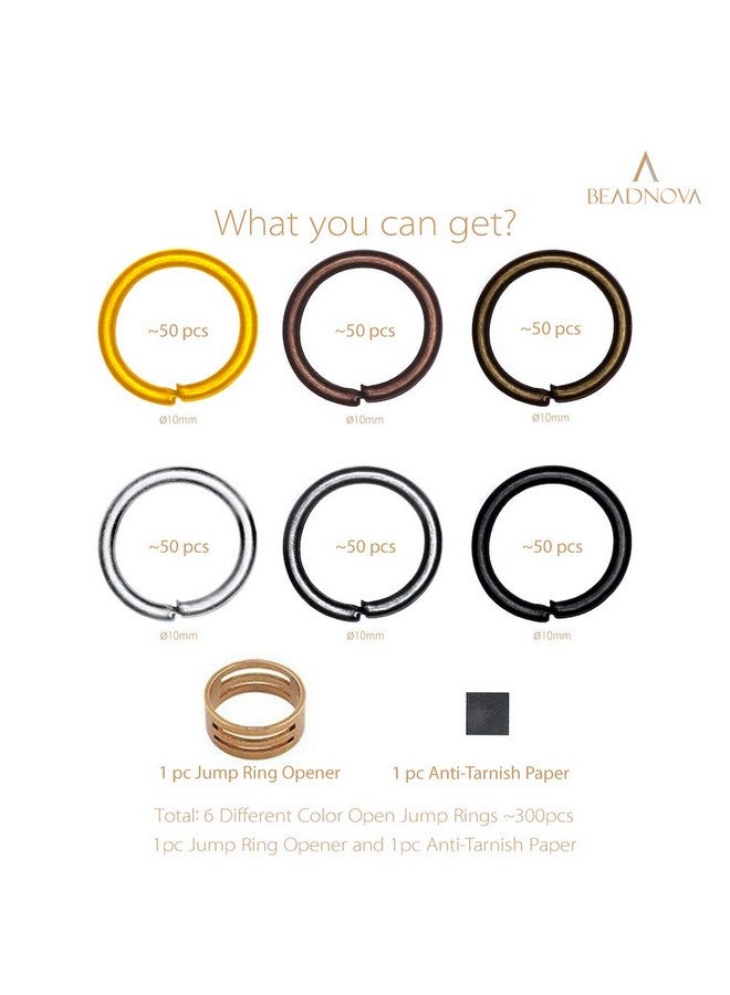 BEADNOVA 10Mm Open Jump Rings For Keychains Assorted Colors Jewelry Jump Rings For Jewelry Making (300Pcs) - Image 2