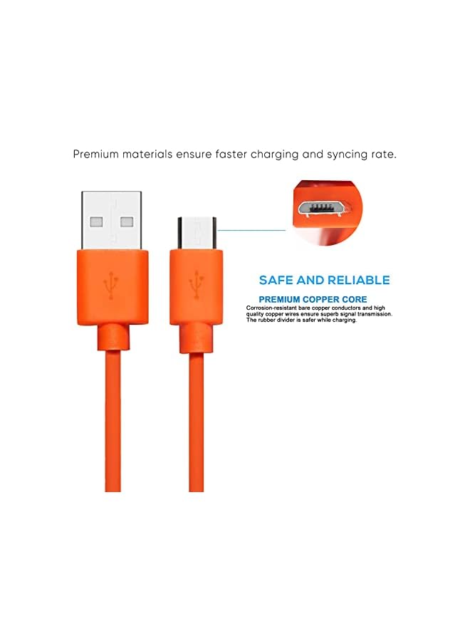 The Bros Replacement Fast Charging Charger Cable Power Cord Wire Compatible for Ring Enabled Video Doorbell (2020 Release) 2/3/3 Plus/4, Doorbell Pro/Plus and Camera Battery Charging Cable (3.3ft Orange) - Image 3