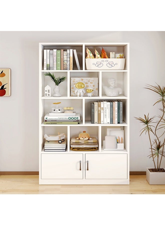JCB CHIC رف كتب طويل القامة 70 بوصة مع تخزين، خزانة كتب خشبية متعددة الأغراض، أرفف عرض كبيرة مع تخزين كتب، رف حديث متعدد الطبقات ممتد من الأرض إلى السقف (SGG029BAI-80)  - Image 1